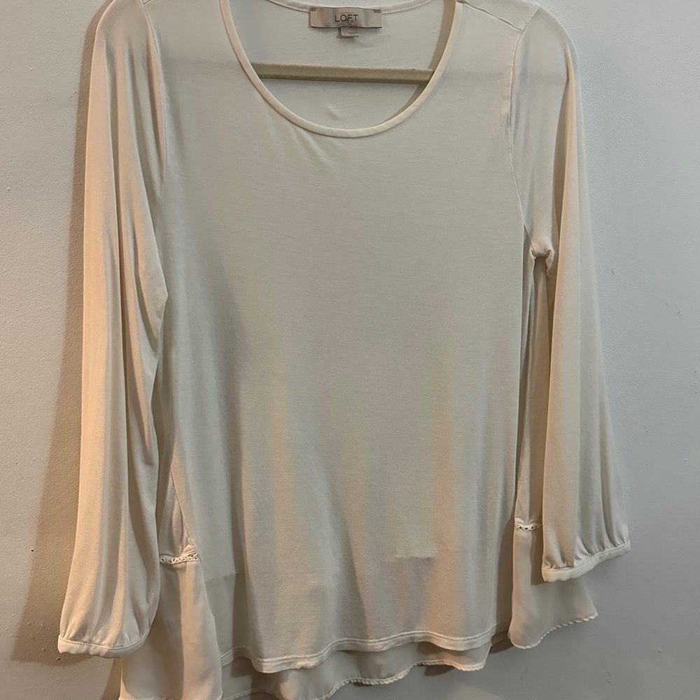 LOFT Cream Flowy Women's Blouse